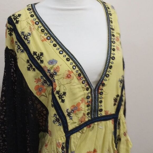 Free People Boogie All Night Embellished Blouse - L - Picture 8 of 15